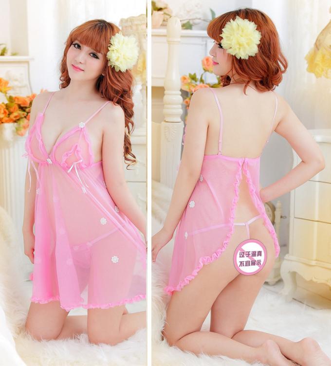 Lingerie sexy de Chaud-vente de Mesh Transparent Temptation Short Skirt de la bride Fioyia071 du principal 2