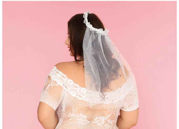 L'uniforme sexy de lingerie de Cosplay a placé érotique chaud plus le porno de vêtements de nuit de robe de mariage de dentelle de taille costume pour la lingerie