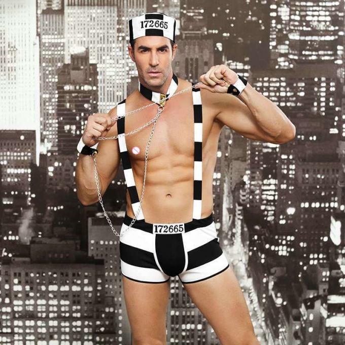 Les costumes de jeu du rôle des hommes équipent le prisonnier sexy érotique chaud Cosplay pour la lingerie du ′ s de l'homme