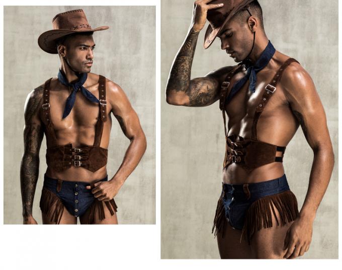 Le cowboy occidental Style Sexy Man Cosplay de gilet sexy de lingerie du ′ s d'hommes utilisent des sous-vêtements de chapeau