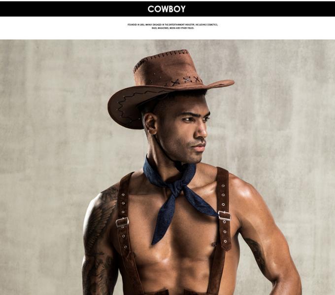 Le cowboy occidental Style Sexy Man Cosplay de gilet sexy de lingerie du ′ s d'hommes utilisent des sous-vêtements de chapeau