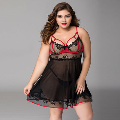 Femmes florales du chat 3x de lingerie de Babydoll de plus plus l'habillement intime de taille