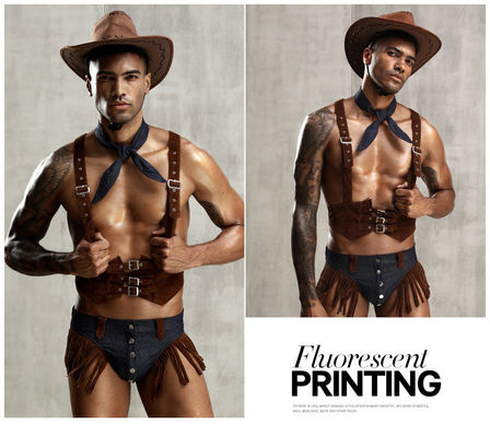 Sous-vêtements sans manche de chapeau de Lingerie Man Floral de domestique sexy en nylon de vache à polyester
