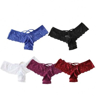 Les shorts noirs en nylon de la G-ficelle 4XL 5XL lacent les shorts sexy de sous-vêtements de femmes
