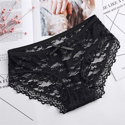 Maille creuse sans couture tricotée sexy du Spandex 3XL de dessous de sous-vêtements de coton noir