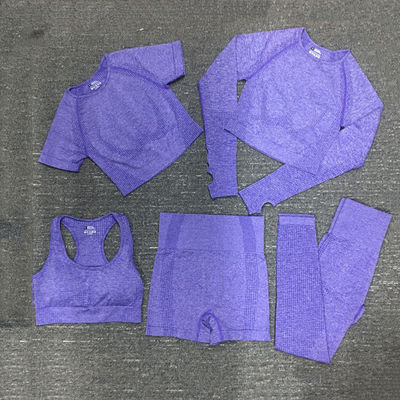 Nylon Polyester Spandex Cropped Long Sleeve Workout Top Gym Wear Ribbed Sportswear