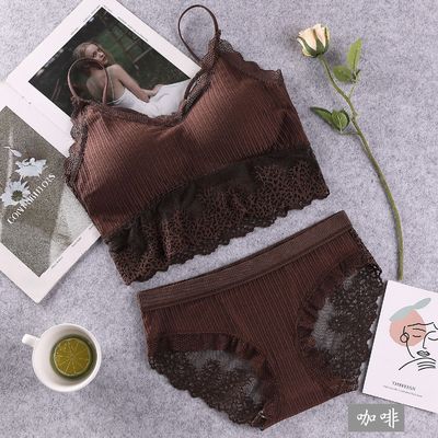 Le soutien-gorge sexy enveloppé arrière sans couture de culotte du coton 100kg a placé des soins d'une seule pièce de 95C 95D