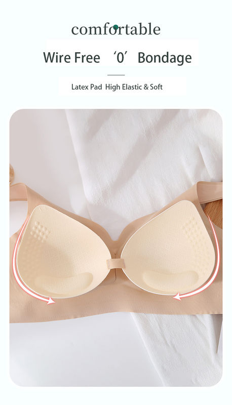 La plaine confortable de femmes de soutien-gorge sans couture en nylon de sport a teint la fermeture arrière de latex