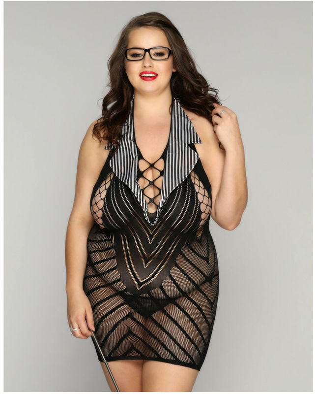 La lingerie sexy M-XXL de Cosplay de taille de School 95cm de professeur lacent la combinaison d'une seule pièce