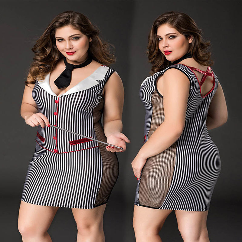 La lingerie sexy M-XXL de Cosplay de taille de School 95cm de professeur lacent la combinaison d'une seule pièce