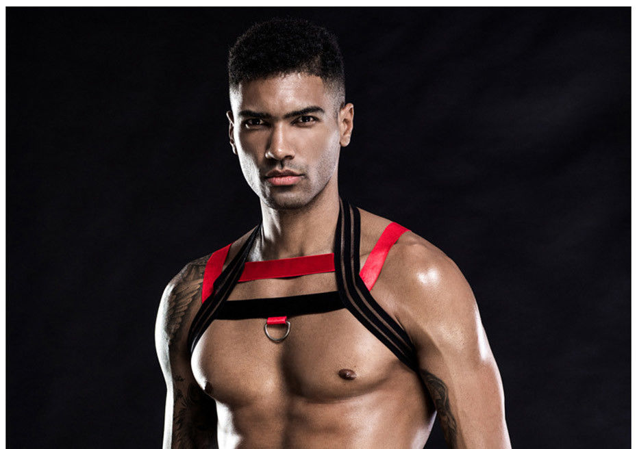 Jeu sexy de rôle de combinaison-pantalon de buste de la combinaison 105cm des lingeries des hommes sans manche en nylon