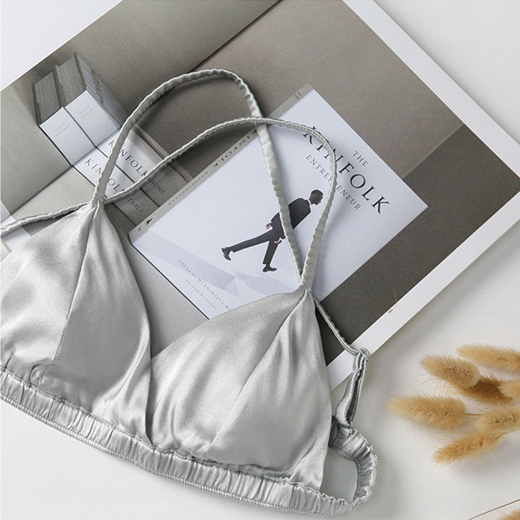 la triangle de 16mm enveloppent les soutiens-gorge sexy sans couture Front Closure Wireless Bra de femmes