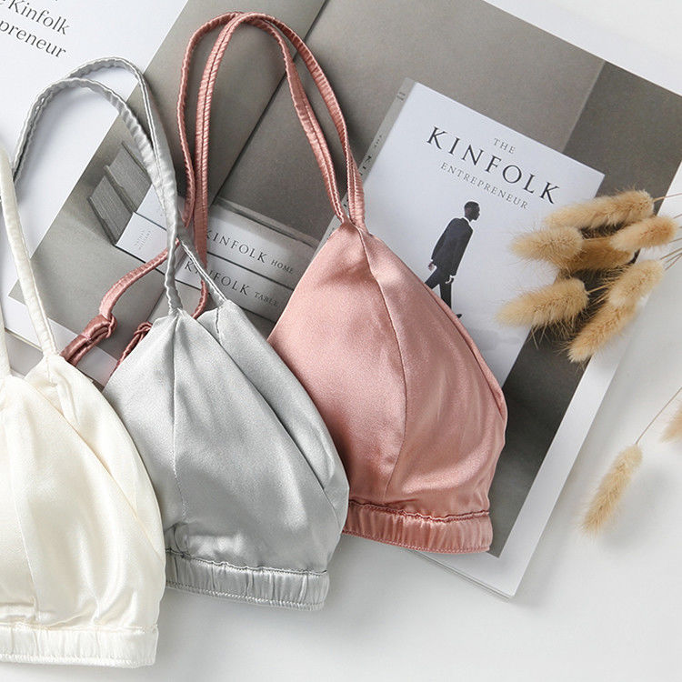 la triangle de 16mm enveloppent les soutiens-gorge sexy sans couture Front Closure Wireless Bra de femmes