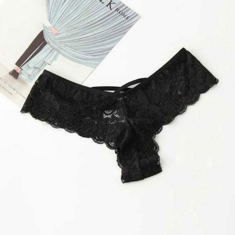 Les shorts noirs en nylon de la G-ficelle 4XL 5XL lacent les shorts sexy de sous-vêtements de femmes