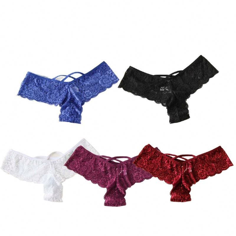 Les shorts noirs en nylon de la G-ficelle 4XL 5XL lacent les shorts sexy de sous-vêtements de femmes