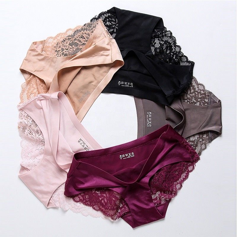 Soie tricotée sans couture sexy de glace de culottes de sous-vêtements de dames de dentelle de chanvre