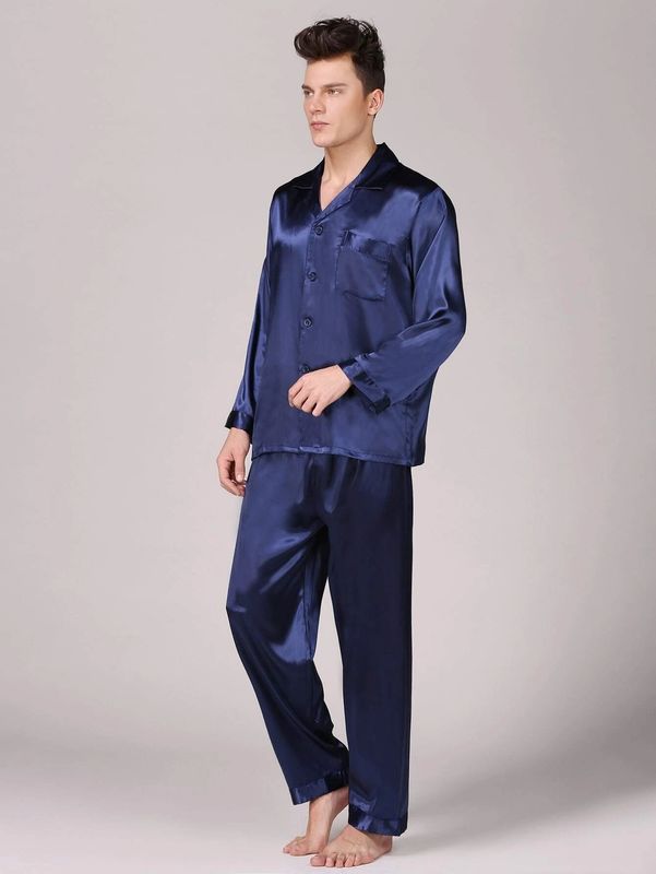 Salon de pyjamas des pyjamas des hommes chauds en soie d'hiver des vêtements de nuit des hommes de Setnotch