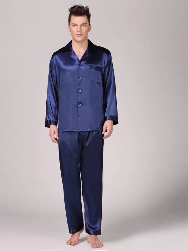 Salon de pyjamas des pyjamas des hommes chauds en soie d'hiver des vêtements de nuit des hommes de Setnotch