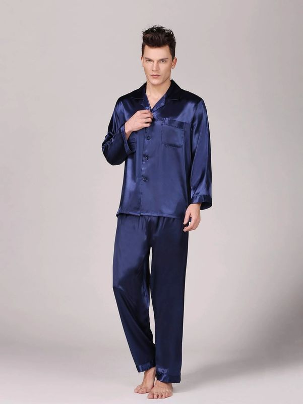 Salon de pyjamas des pyjamas des hommes chauds en soie d'hiver des vêtements de nuit des hommes de Setnotch