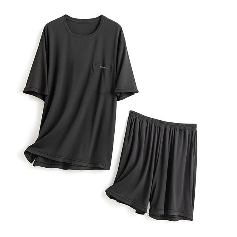 Les vêtements de nuit des hommes en soie de XXL ont tricoté l'été bleu de Loungewear de costume de nuit de coffre de 114cm