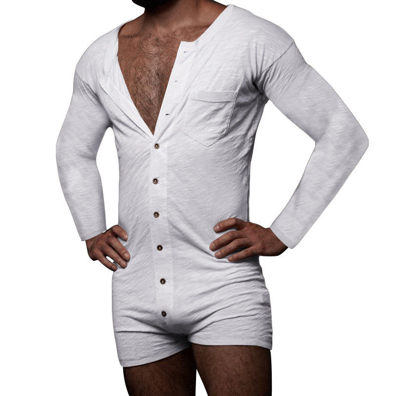Le pyjama de l'été des hommes sexy a placé la salopette sexy d'Onesie d'hommes sans manche solides