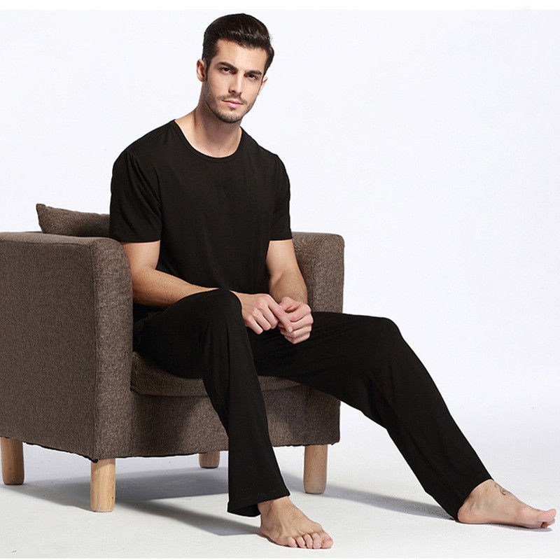 Viscose en bambou du survêtement de pyjama des vêtements de nuit des hommes en nylon élastiques des hommes chauds de pantalon