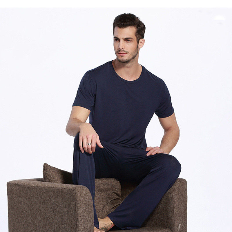 Viscose en bambou du survêtement de pyjama des vêtements de nuit des hommes en nylon élastiques des hommes chauds de pantalon