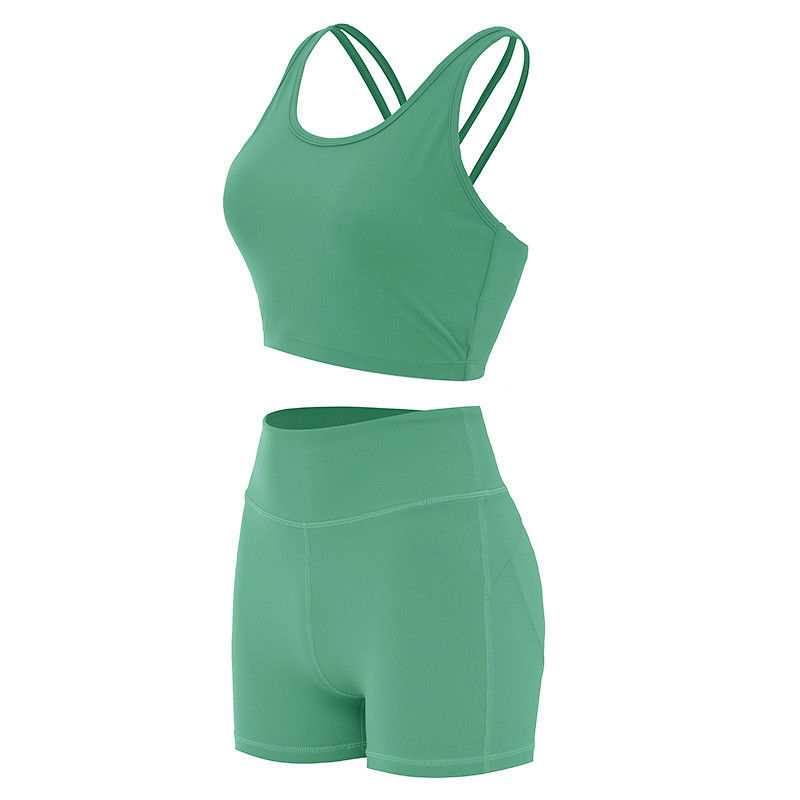 Le bout Lifying court-circuite des sports femelles que les soutiens-gorge ont nervuré l'Activewear sans couture d'ensembles de séance d'entraînement