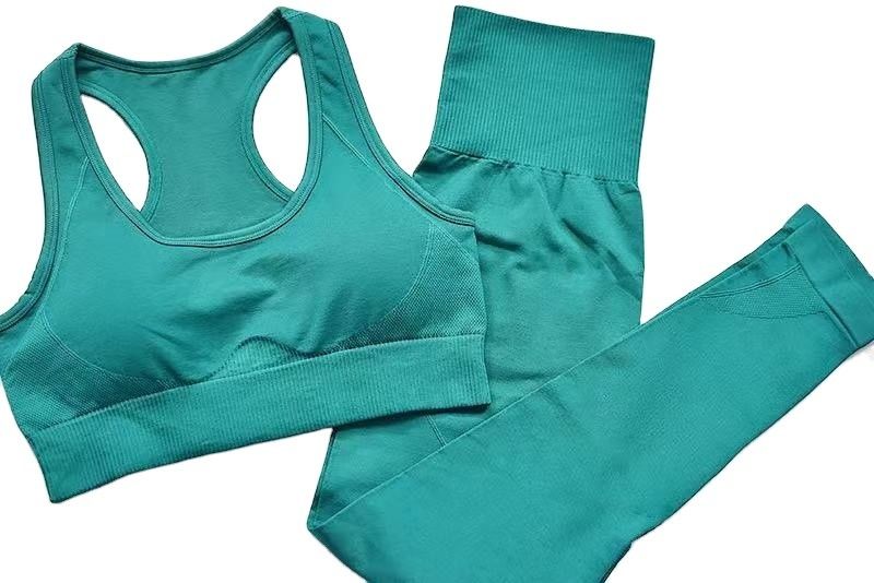 Les guêtres sans couture respirables de soutien-gorge de sports de yoga étirent de hautes guêtres de gymnase de Waisted de tissu