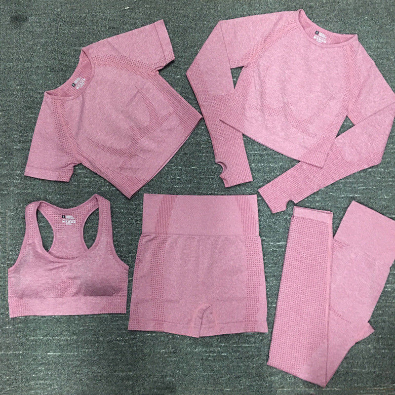 Nylon Polyester Spandex Cropped Long Sleeve Workout Top Gym Wear Ribbed Sportswear