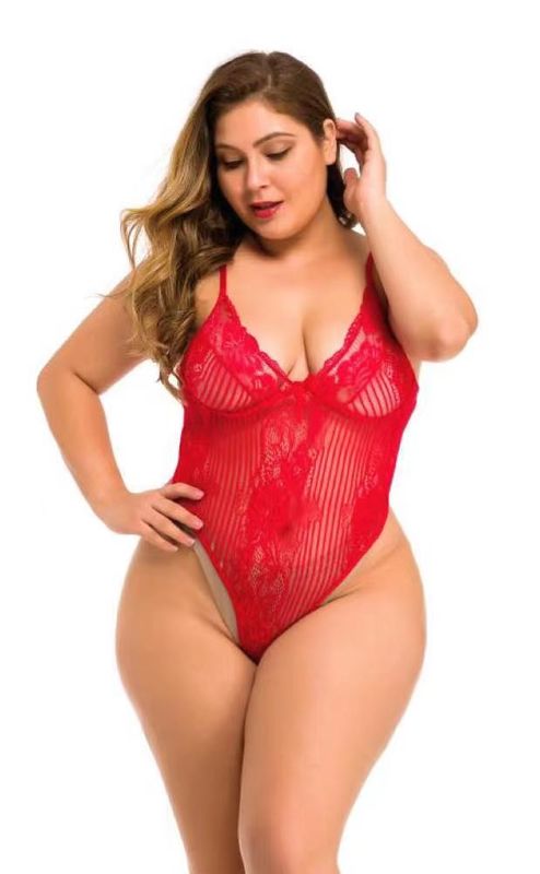 Tentation sans manche plus le polyester blanc 95 de la dentelle L-5XL de lingerie de Babydoll