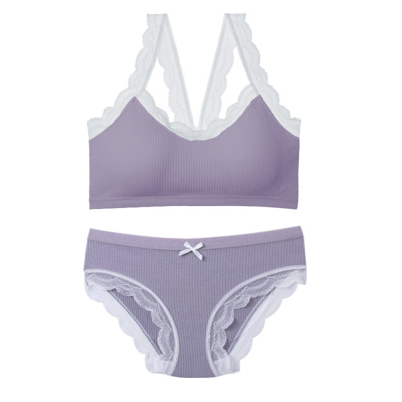 Soutien-gorge libre de culotte de licou de soutien-gorge de fil sans couture sexy de l'ensemble XXL 75B 75C 75D